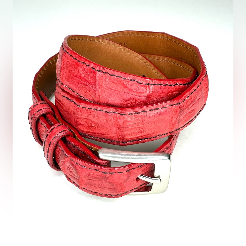 Jacob Hill Red Caiman Crocodile Belt